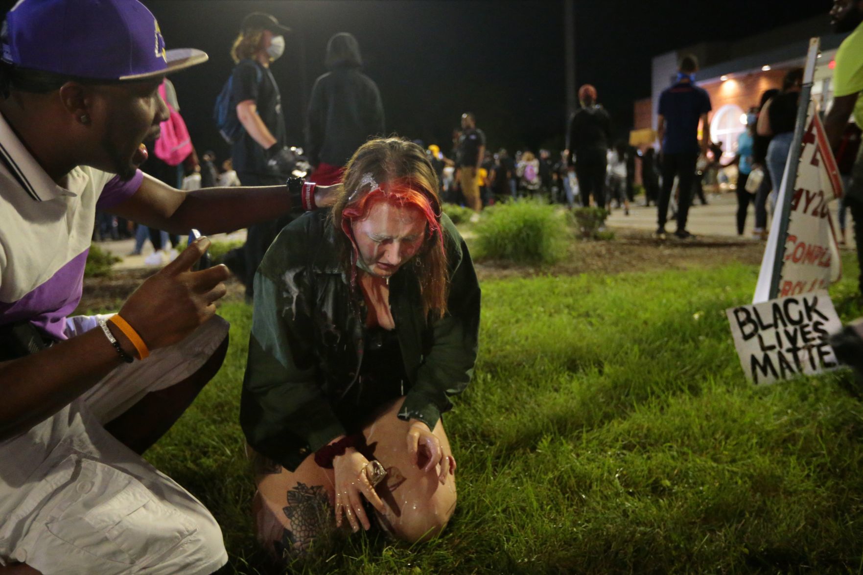 Protest returns to Ferguson to mark George Floyd death